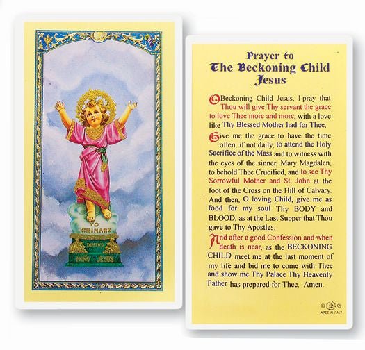The Beckoning Child Jesus Holy Card