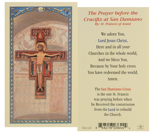 San Damiano Crucifix Holy Card