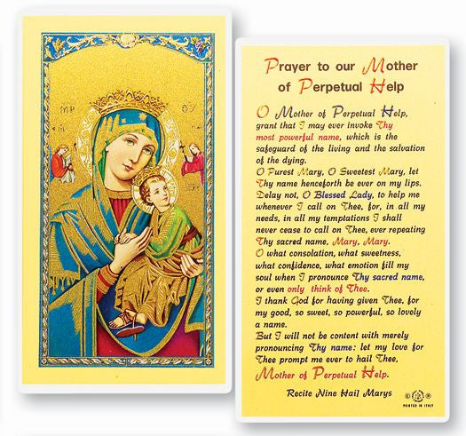 Our Lady Of Perpetual Help Holy Card
