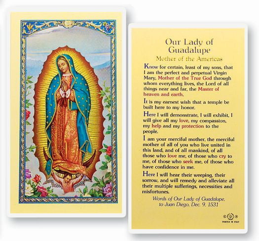 Our Lady Of Gualdalupe - Mother Holy Card