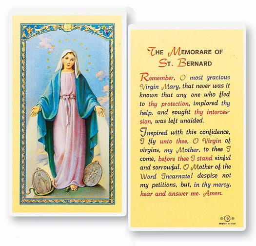 Our Lady Of Grace Memorare Holy Card