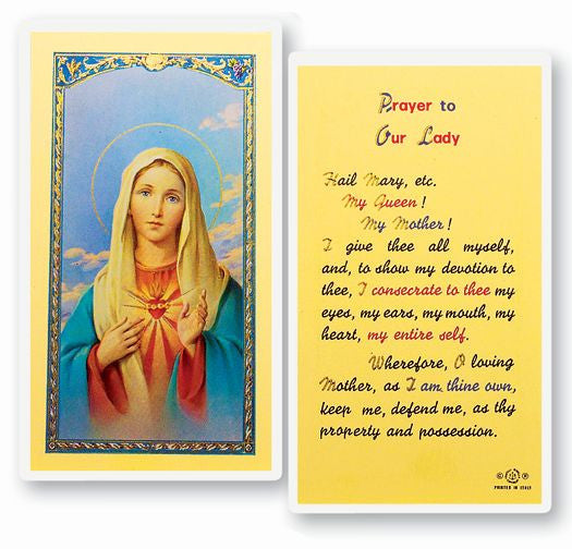 Our Lady - Immaculate Heart Of Mary Holy Card