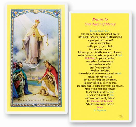 Our Lady Of Mercy Holy Card