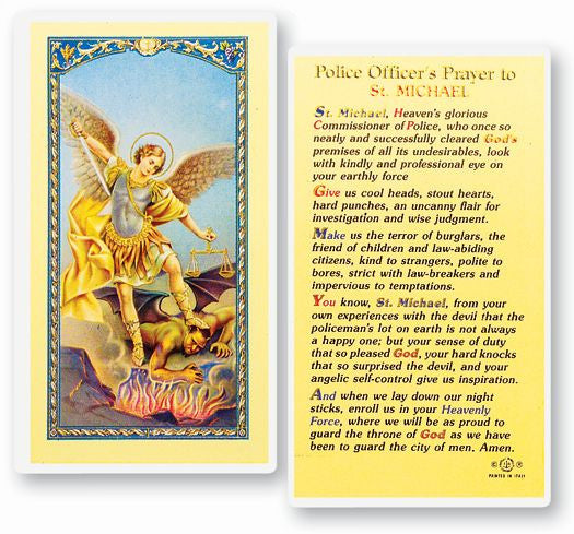 Policeman's Prayer - Saint Michael Holy Card