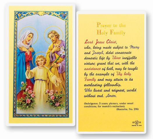 Holy Family Laminated Holy Card