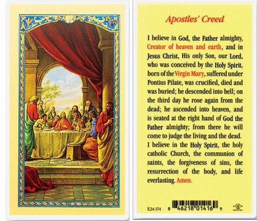 Apostle's Creed Laminated Holy Card