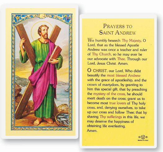 Saint Andrew Holy Card