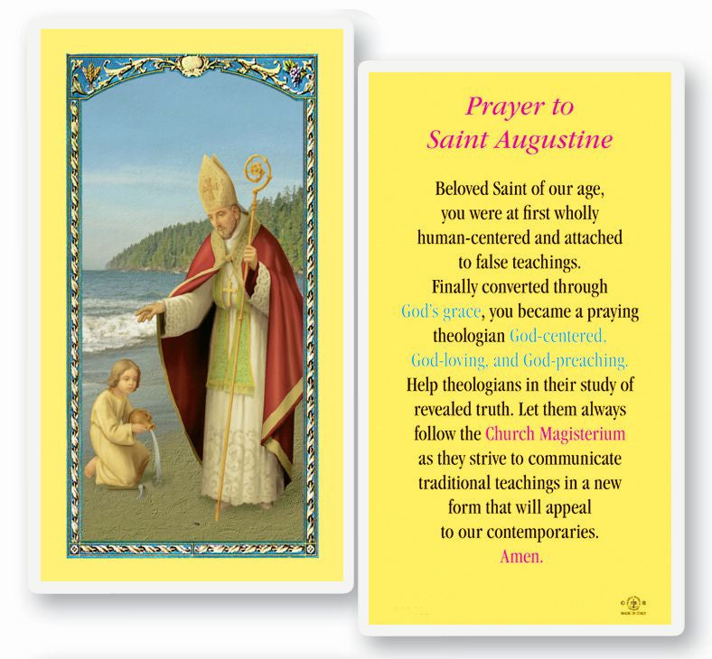 Saint Augustine Holy Card