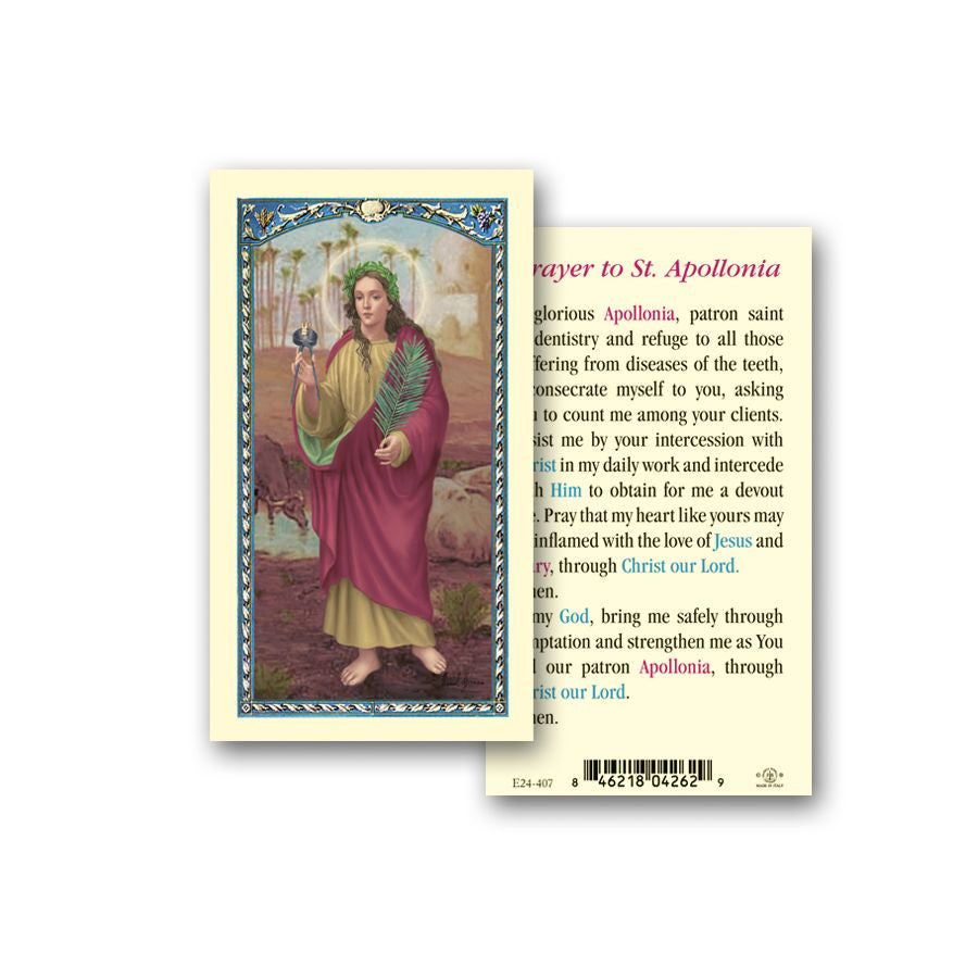 Saint Apollonia Holy Card