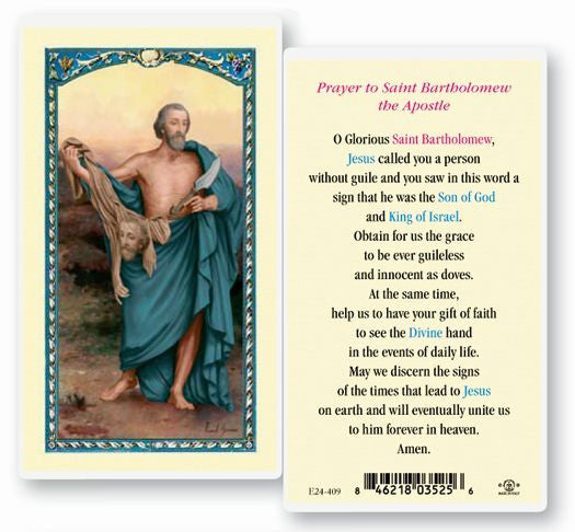 Saint Bartholomew Holy Card