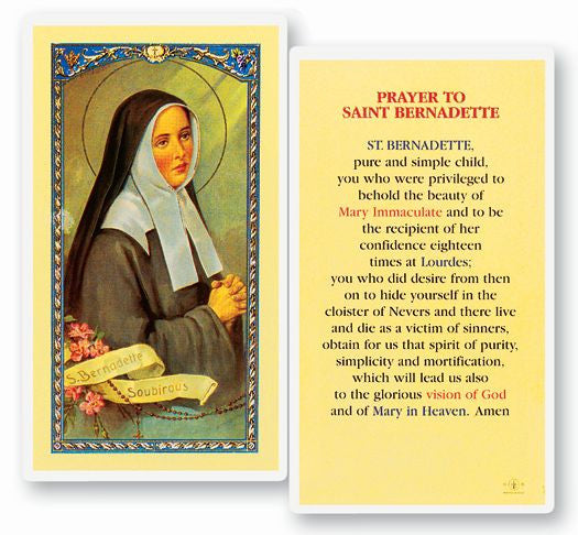 Saint Bernadette Holy Card