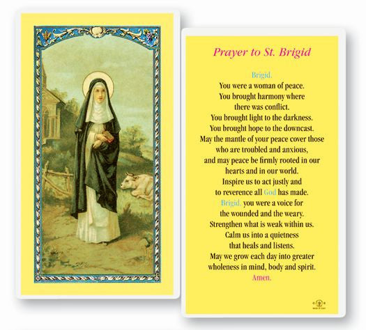 Saint Brigid Holy Card