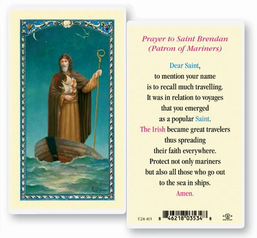 Saint Brendan Holy Card