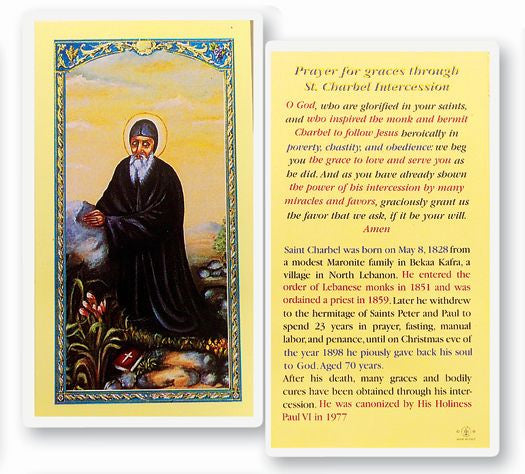 Saint Charbel Holy Card
