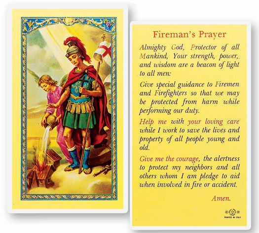Saint Florian - Fireman Holy Card
