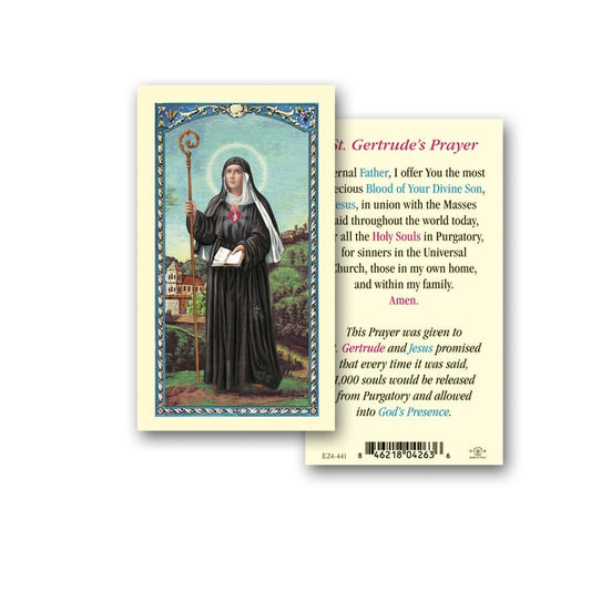 Saint Gertrude Holy Card