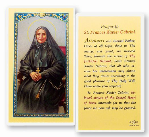 Saint Francis Cabrini Holy Card