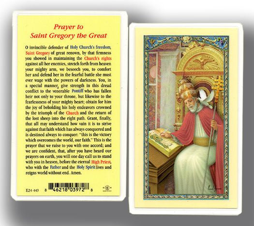 Saint Gregory The Great Prayer Holy Card