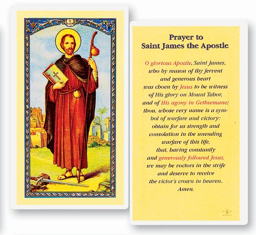 Prayer to Saint James the Apostle Holy Card