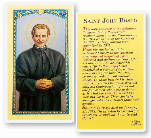 Saint John Bosco Holy Card