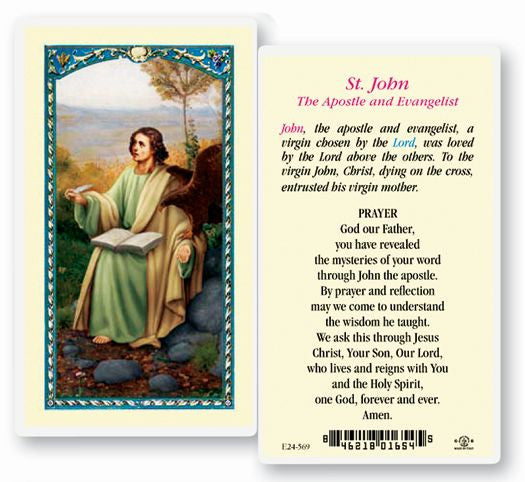 Saint John The Evangelist Holy Card