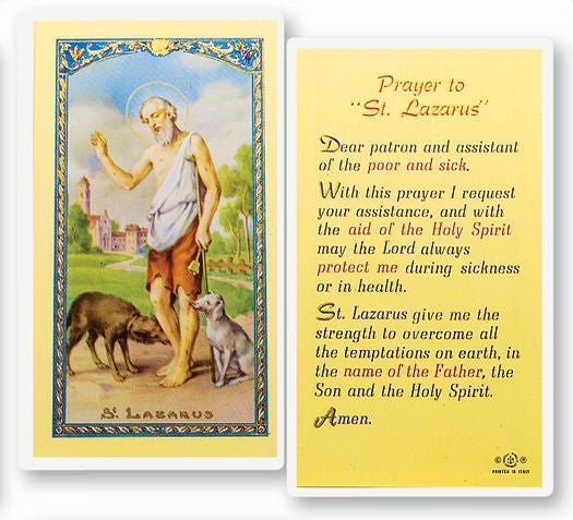 Saint Lazarus Holy Card