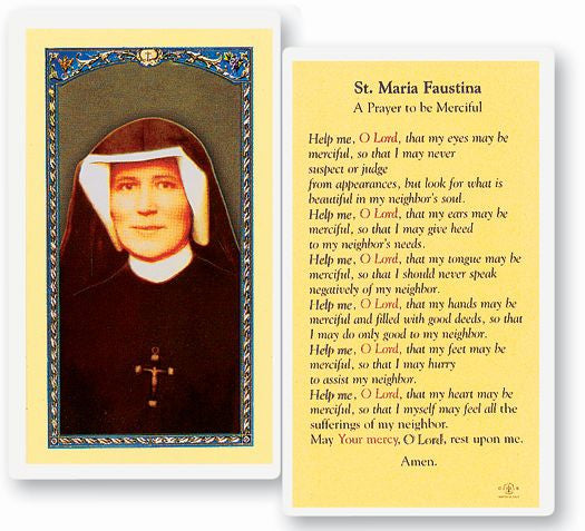 Saint Maria Faustina Holy Card