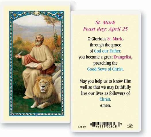 Saint Mark Holy Card