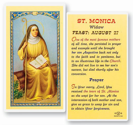 Saint Monica Holy Card