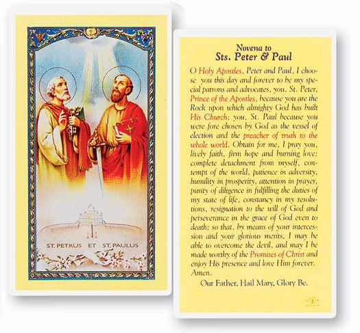 Novena To Saints Peter And Paul Holy Card