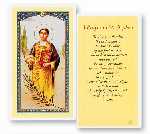 Prayer To Saint Stephen Holy Card
