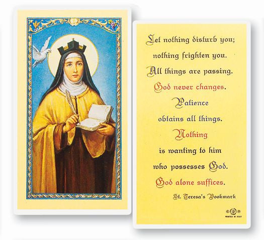 Saint Teresa Of Avila Holy Card