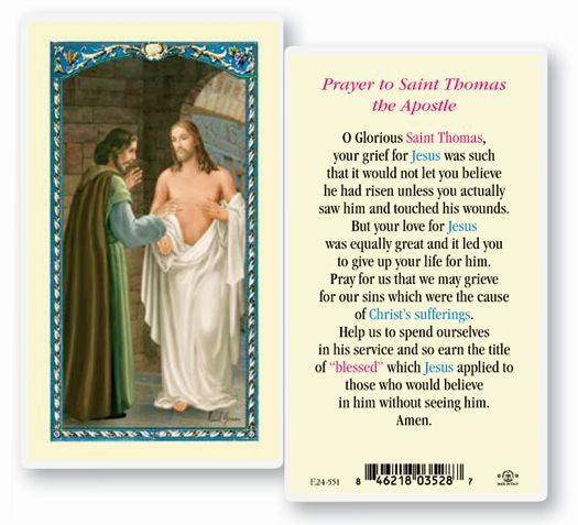 Saint Thomas The Apostle Holy Card