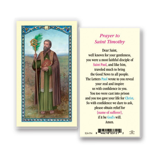 Saint Timothy Holy Card