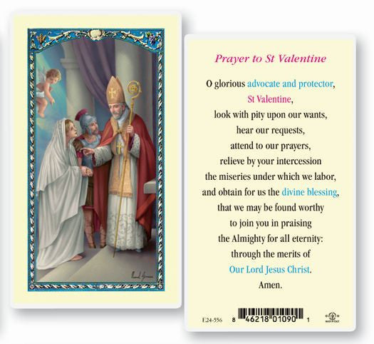 Saint Valentine Laminated Holy Card