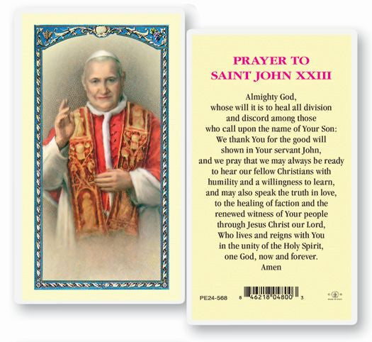 Saint John XXIII Laminated Holy Card
