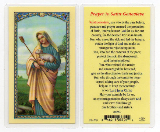 Saint Genevieve Holy Card