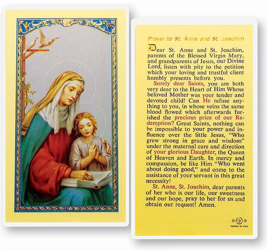 Saints Anne And Joaquin Holy Card