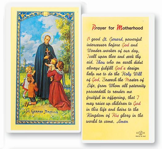 Saint Gerard Motherhood Holy Card