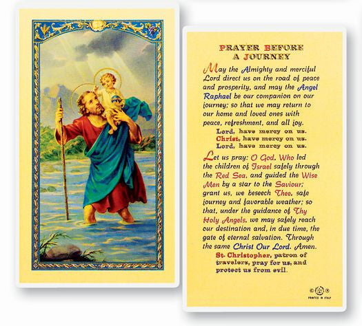 Prayer Before A Journey Holy Card