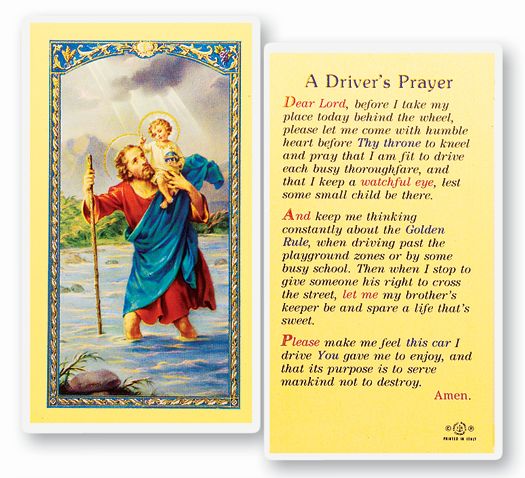Saint Christopher - A Driver's Prayer Holy Card