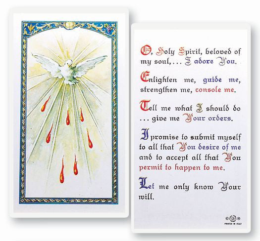 Holy Spirit Prayer Laminated Holy Card