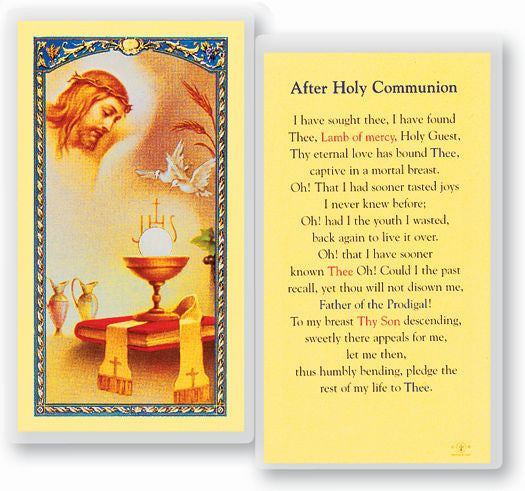 Prayer After Holy Communion Holy Card