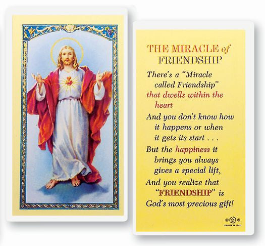 The Miracle Of Friendship Holy Card
