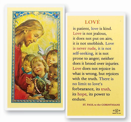 Love is Patient - Holy Card