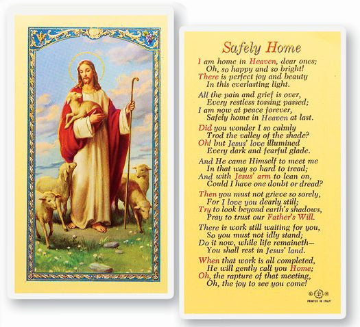 Safely Home - Good Shepherd Holy Card