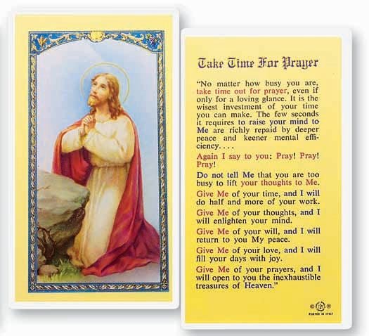 Take Time For Prayer Holy Card