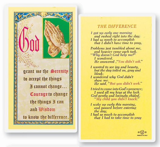 The Difference - Serenity Holy Card