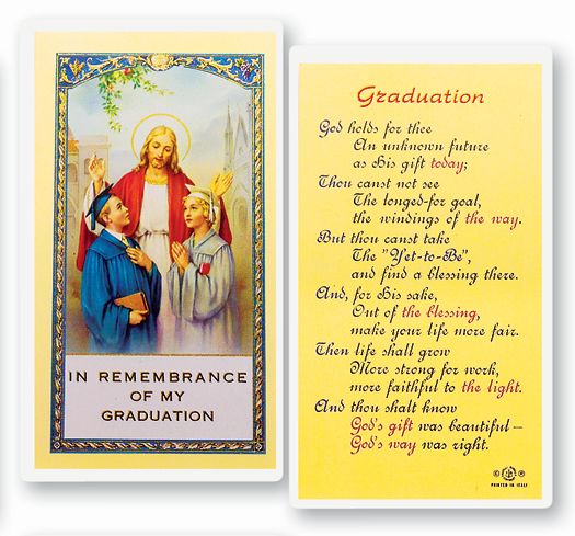 Graduation Laminated Holy Card