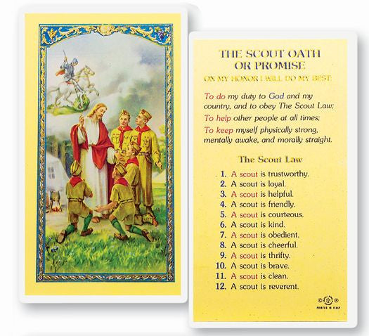 The Boy Scout Oath Of Promise Holy Card